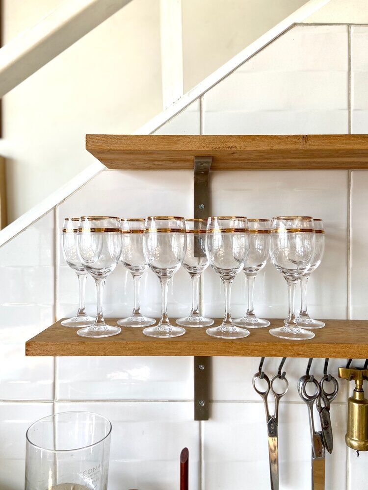 9 crystal walking glasses with gilding