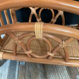 Vintage rattan side table from the 70s