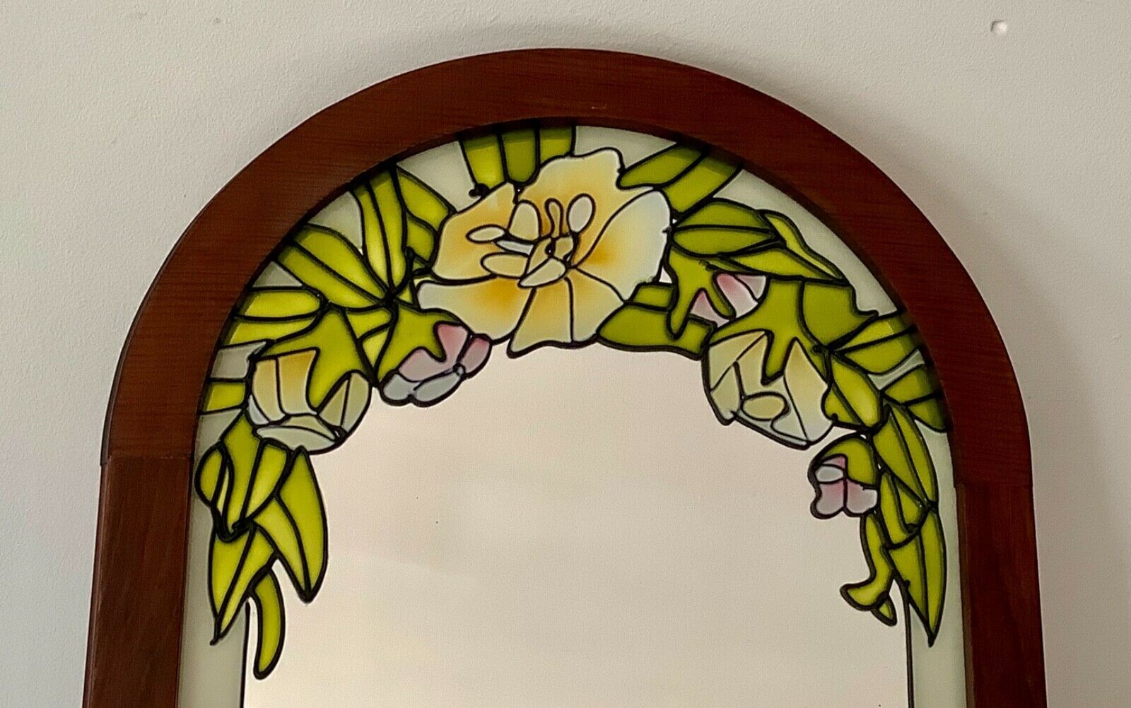Miroir décors style vitraux 55x35cm
