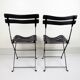 2 leather and metal folding chairs - Paquebot France 1960