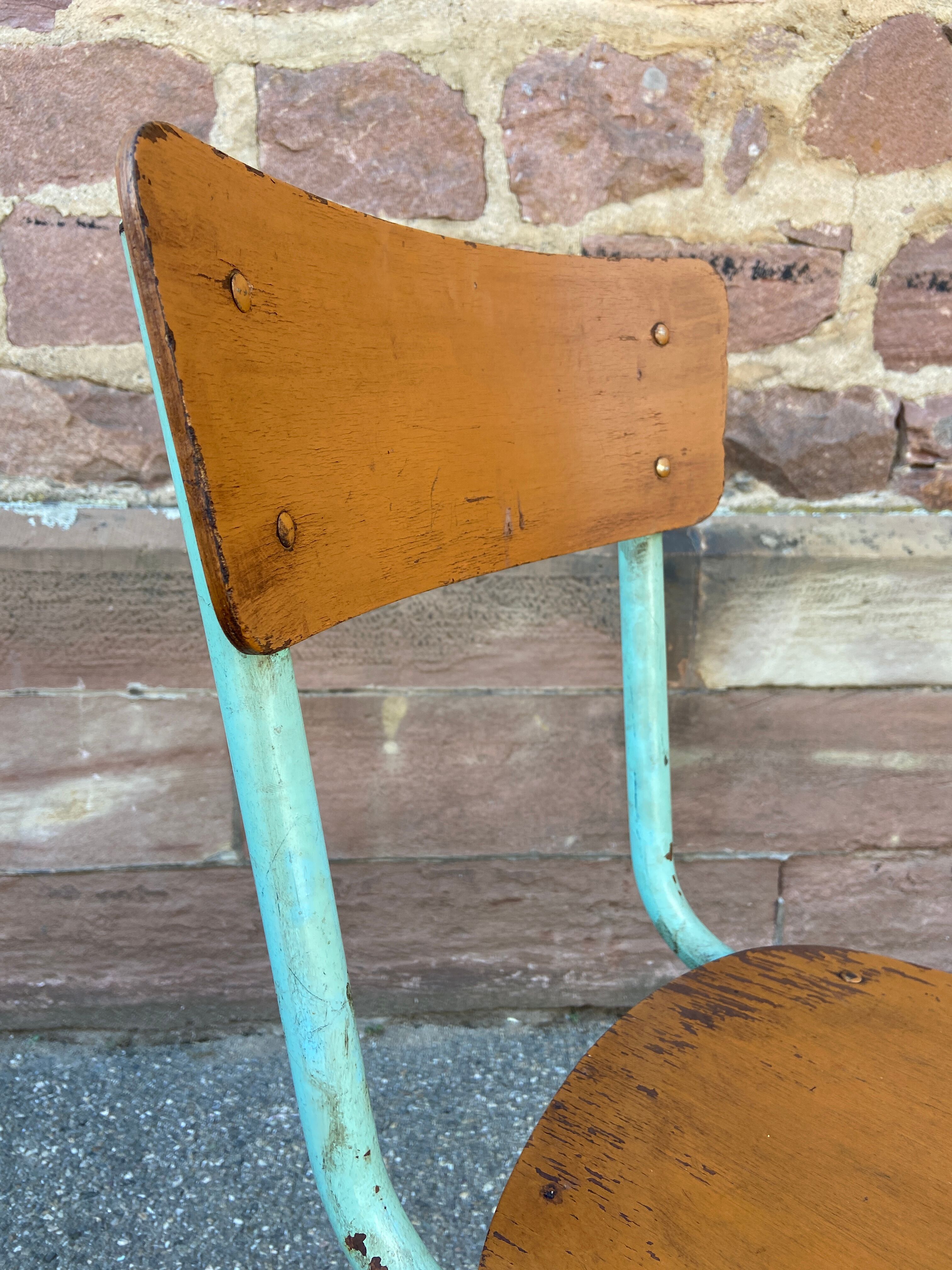 Lot de 10 chaises d'école 60s  industrielle école vintage collectivités mullca
