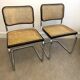 Pair of Marcel Breuer B32 Cesca chairs made in Italy.