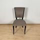 Art Deco Chairs in Black Lacquer & Grey Alcantara, France, 1930s, Set of 6