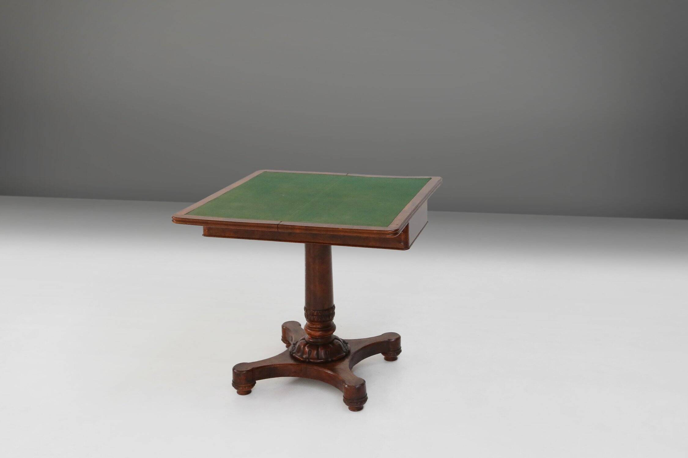 Victorian Burl Wood Folding Card Table, UK, 19th Century