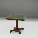 Victorian Burl Wood Folding Card Table, UK, 19th Century