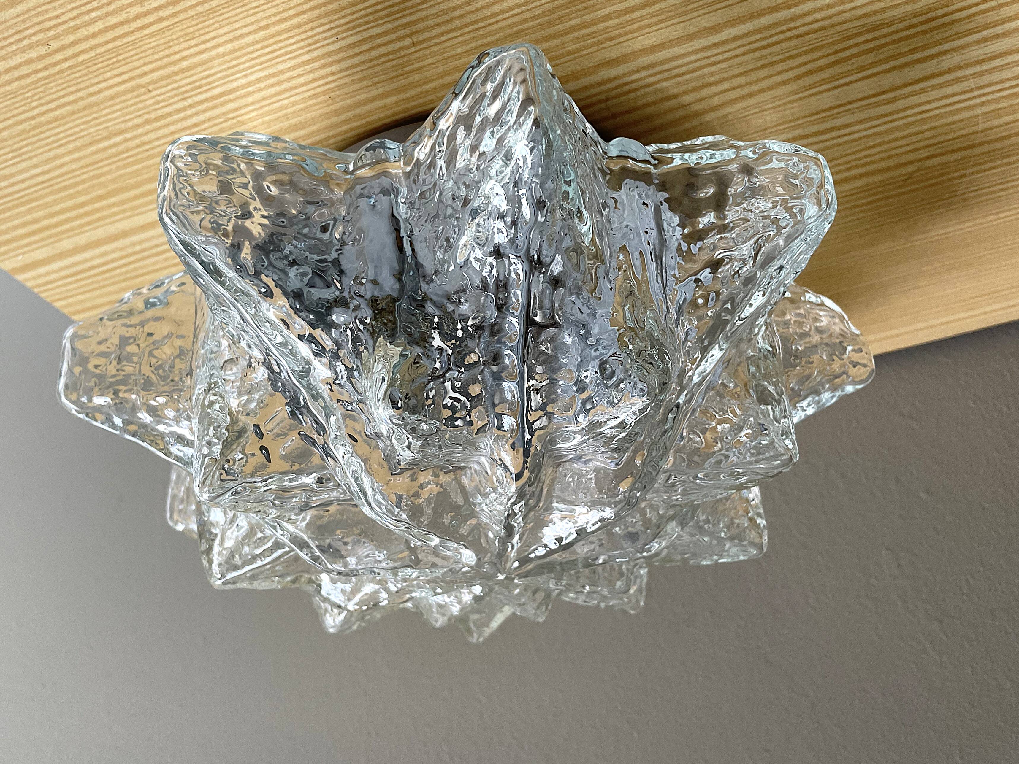 Portuguese snowflake glass flush mounted lamp