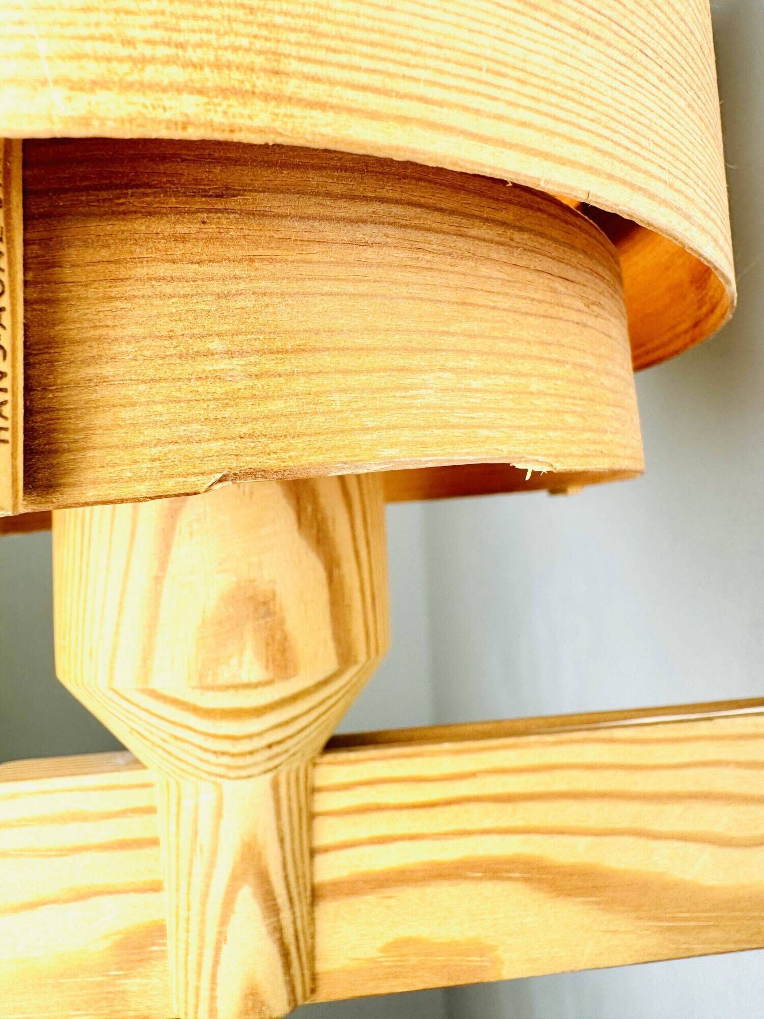 Mounted Pine Veneer Wall Lamp By Hans-Agne Jakobsson For Markaryd, Sweden 1960S