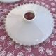 Set of 3 white opaline pendant lamps with scalloped collar.