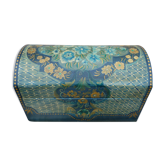 Vintage folklore popular box from eastern Europe hand-painted floral decoration