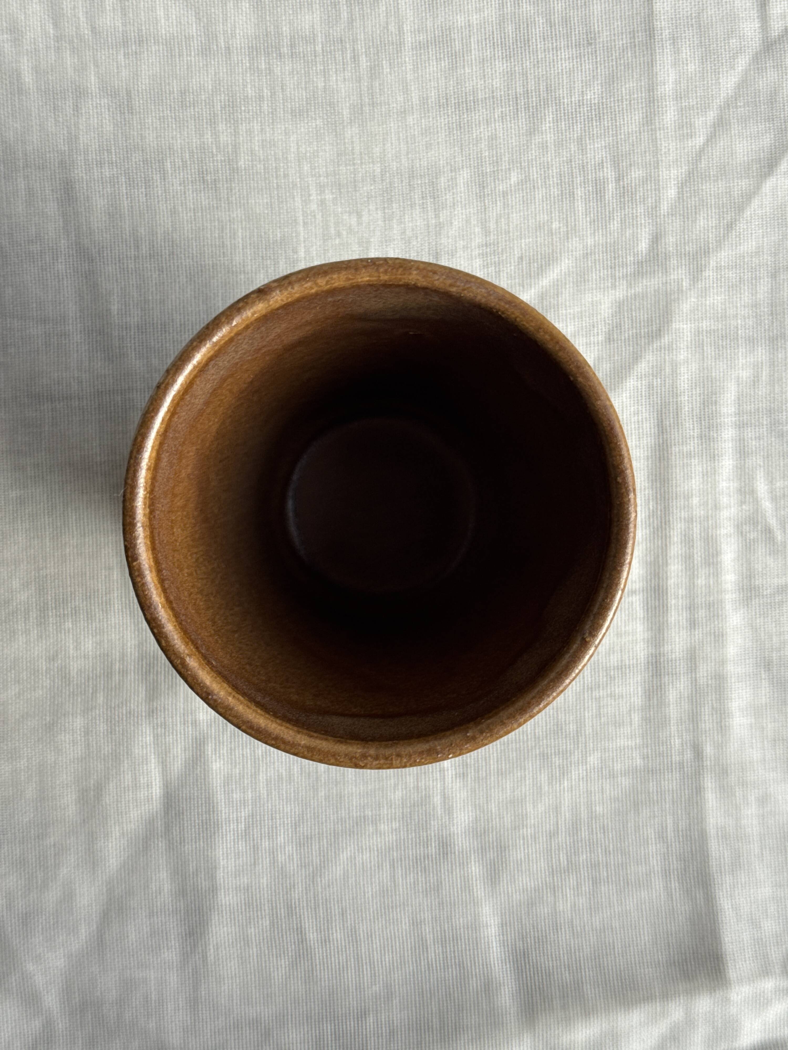 Set of 10 small stoneware mugs from Digoin.