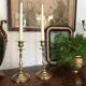 Pair of solid brass candle holders