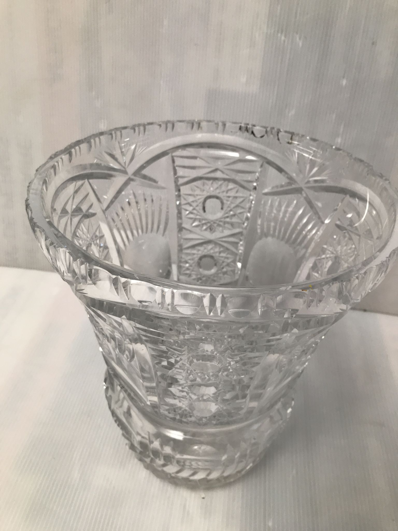 Vintage vase cut into facets of the 30s