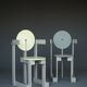 Rare pair of 'Plakhout' Side Chairs by Henk Lampe. 1979