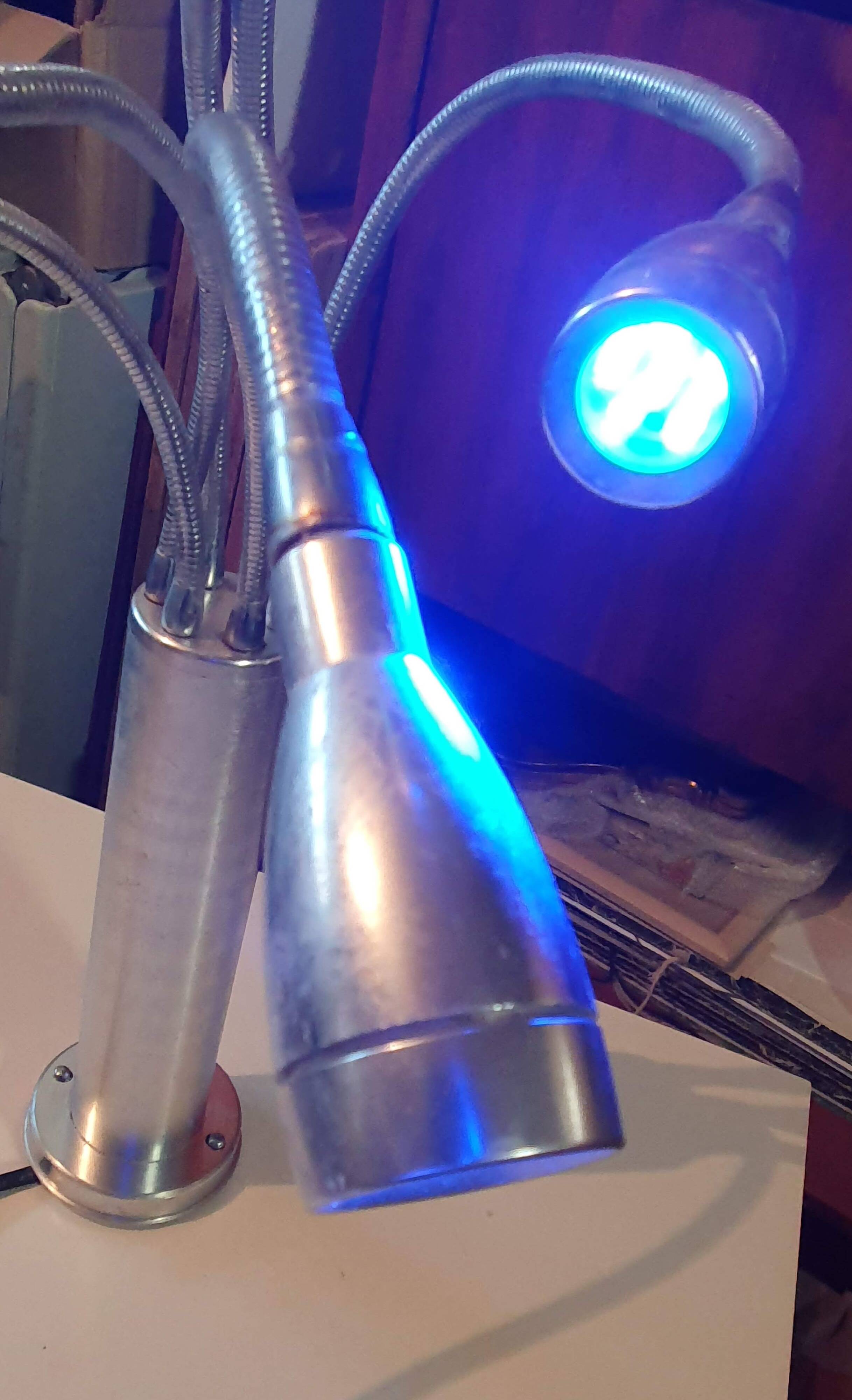 Lamp or wall lamp in brushed metal