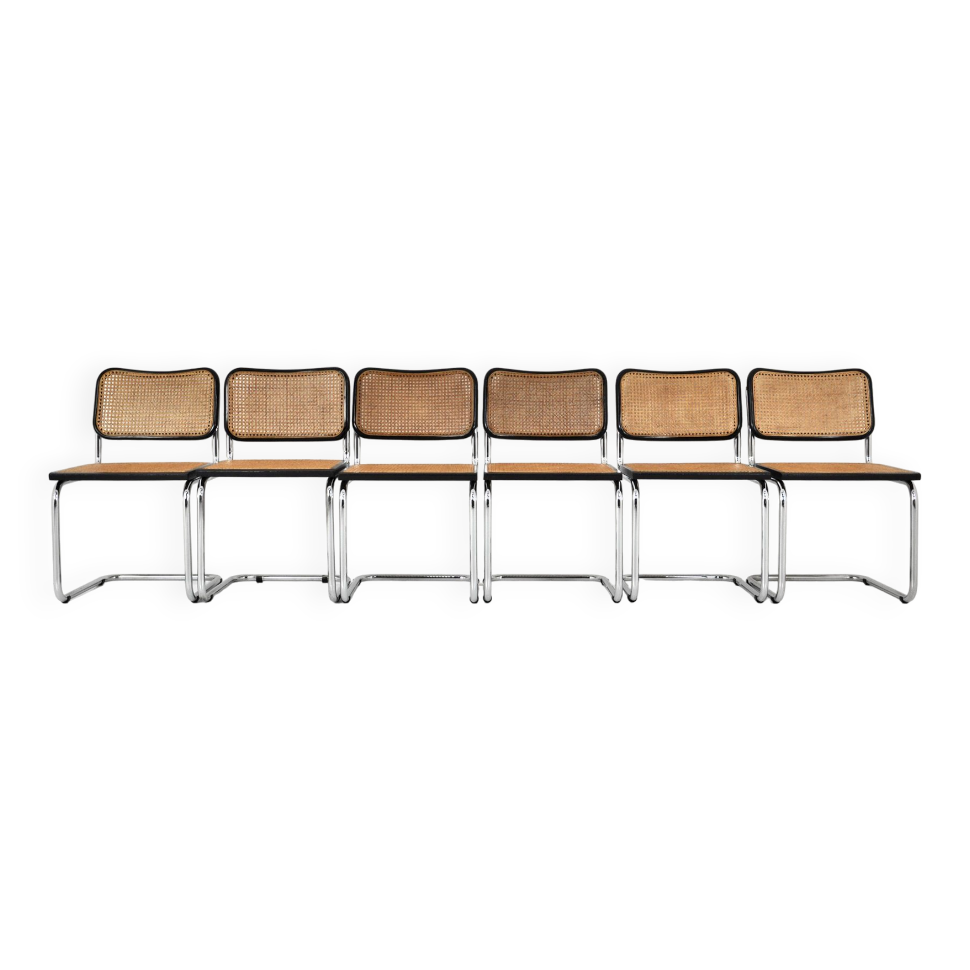 Ensemble de 6 chaises de salle à manger style B32 par Marcel Breuer
