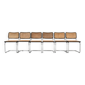 Set of 6 B32 style dining room chairs by Marcel Breuer
