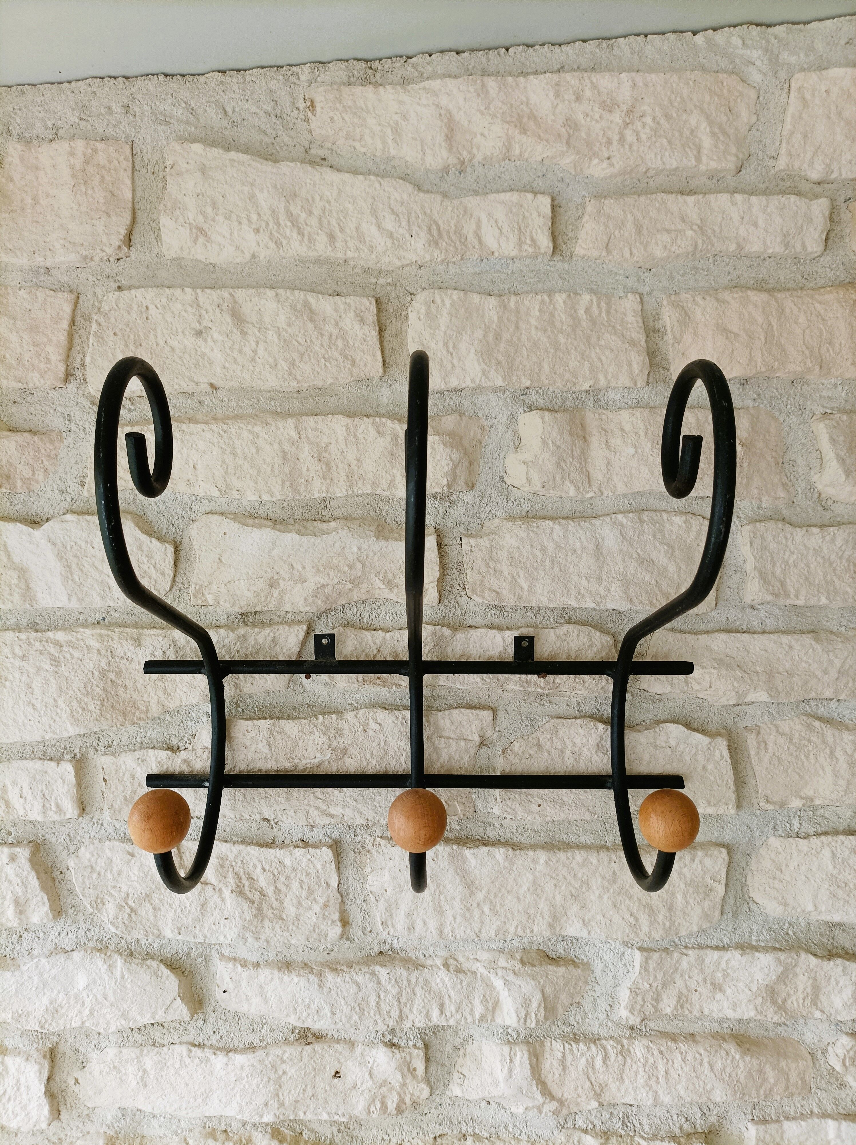 Coat rack/wrought iron hat holder