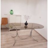 70s glass and chrome table