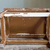 Vintage patinated solid wood side bench