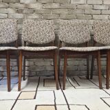 Set of 4 vintage Scandinavian teak chairs from the 1960s.