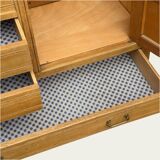 Parisian hotel wardrobe with bevelled mirror, solid raw oak, 1920.