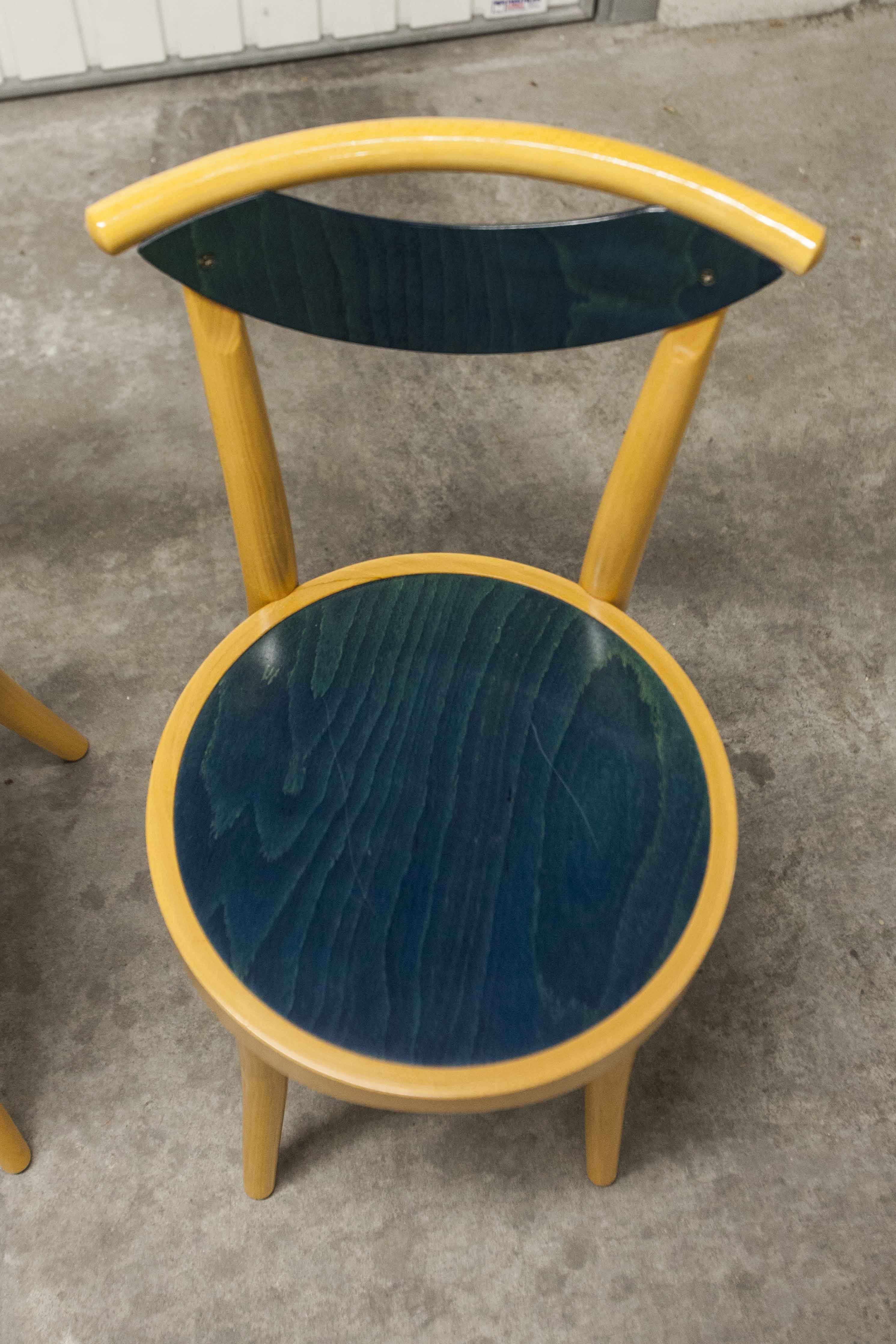 set of 4 chairs bistro Baumann model "Pollen café" design Pagnon / Pelhaître 1997