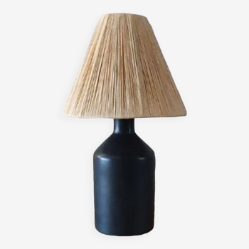 Tadelekt lamp with raffia lampshade