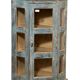 Teak glass notch with light blue patina