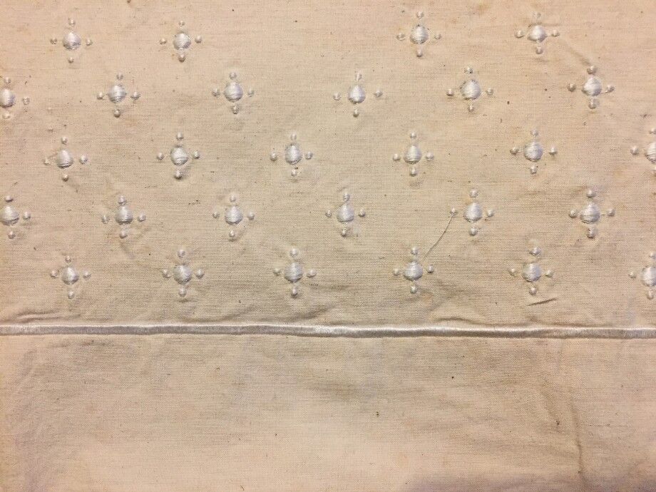 early 20th century sheet 2 m 80 x 3 m 50 with monogram and embroidery