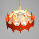 Beautiful small original 1960s Space Age metal pendant lamp by Doria