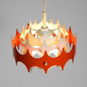 Beautiful small original 1960s Space Age metal pendant lamp by Doria