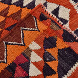 Bold multicolor kilim runner rug,92x395cm