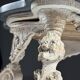French side table hand-carved wood with marble top
