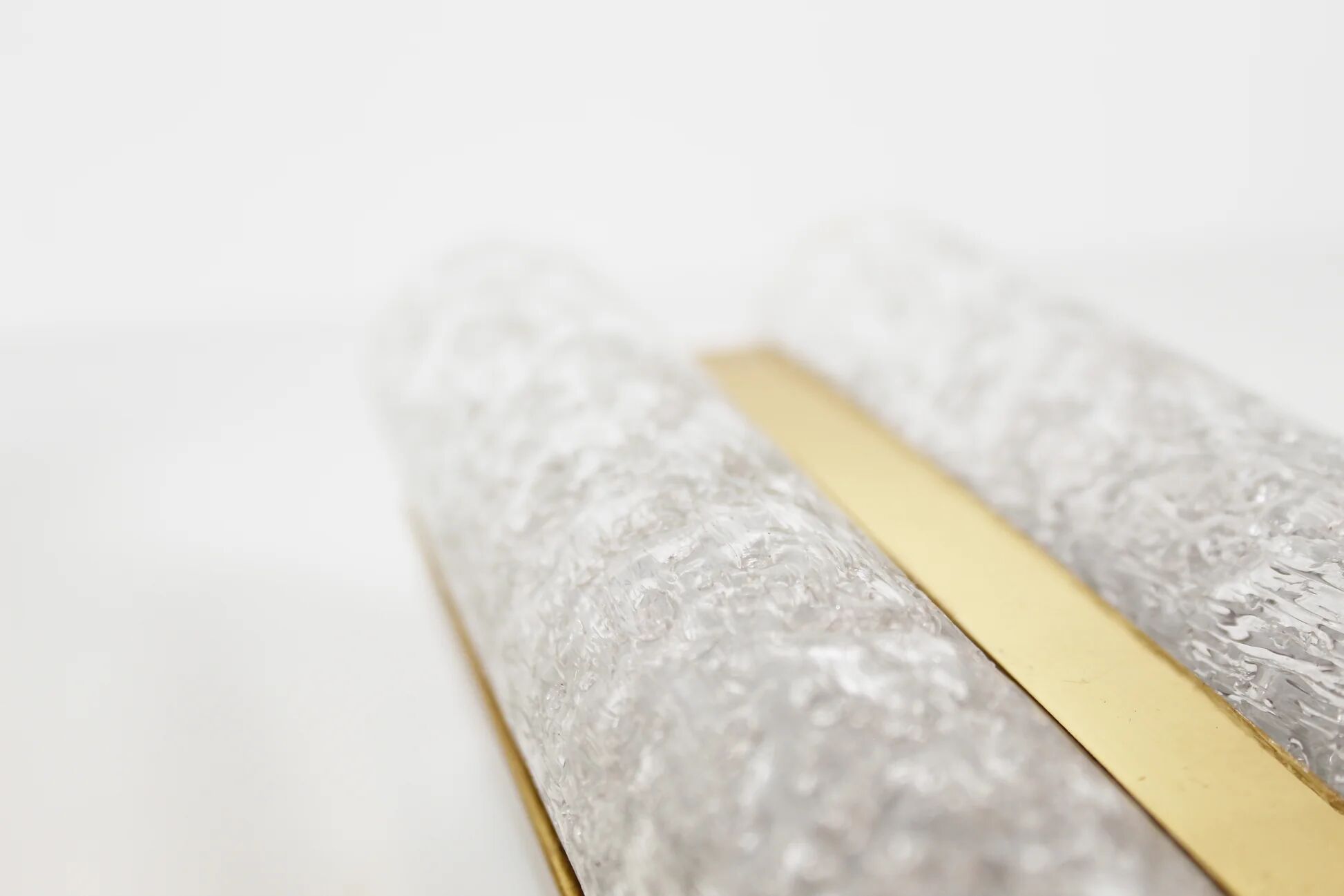 Pair of wall lamps in brass and glass by Doria Leuchten