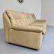 Old 3-seater beige leather sofa designed by Carl Larsson De Sede, vintage 80s