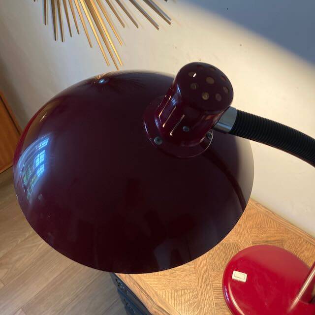 Large burgundy Targetti desk lamp