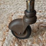 Vintage 50's black lacquered bamboo trolley