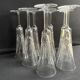 9 champagne flutes – Blown and cut crystal