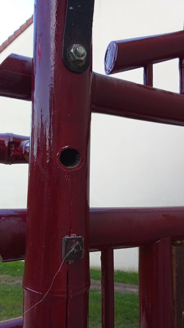 Ancien vestiaire porte manteau asiatique bambou laqué rouge vintage