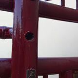 Old vintage red lacquered bamboo Asian coat rack