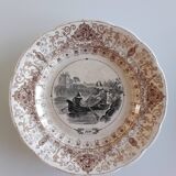 Set of 12 plates in Sarreguemines earthenware - decoration 12 months of the year