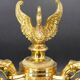 Pair of Chandeliers/Candelabra in Solid Bronze Empire Style Caramel Patina