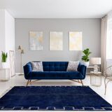 Modern Moroccan dark blue carpet 150x180cm