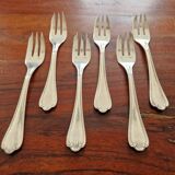 Ercuis - Set of 6 Sully model cake forks in silver metal