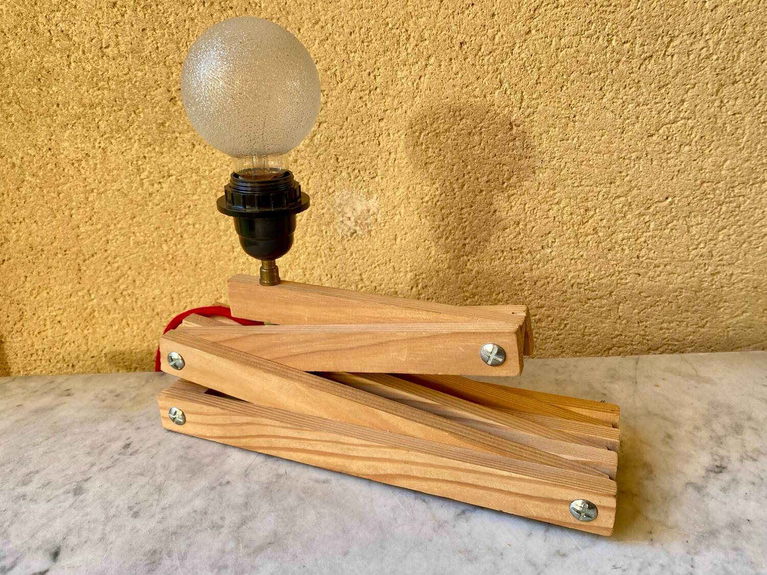 Accordion lamp, vintage Scandinavian design from the 90s, modernist design.