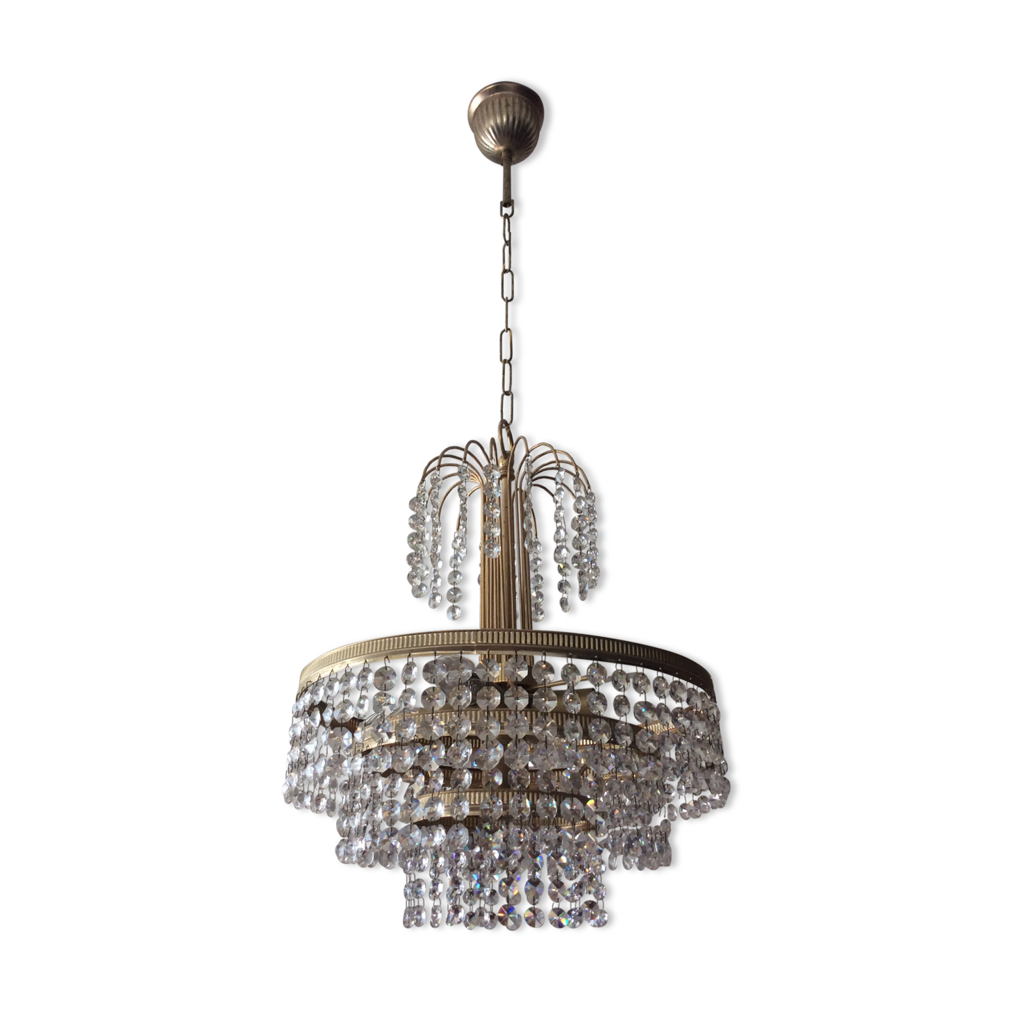 Cascade crystal chandelier