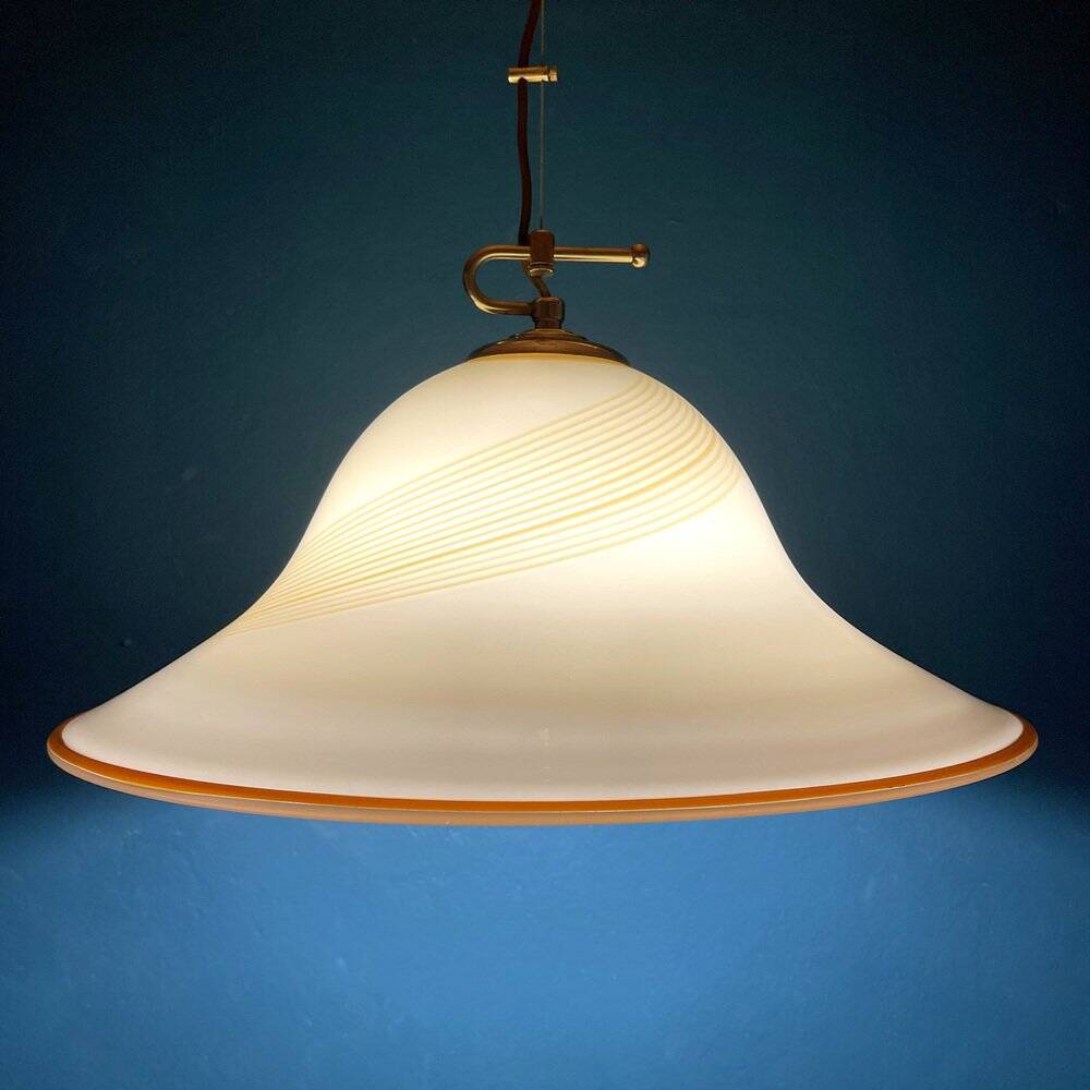 Beige Murano glass pendant light by De Majo, Italy, 1970s.