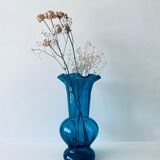 Old blue duck vase with collar