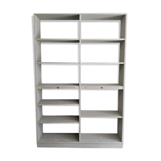 Sanded and grey patinated haberdashery shelf