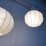 German mid-century cocoon pendant lamps by Friedel Wauer for Goldkant Leuchten, 1960s, set of 2.